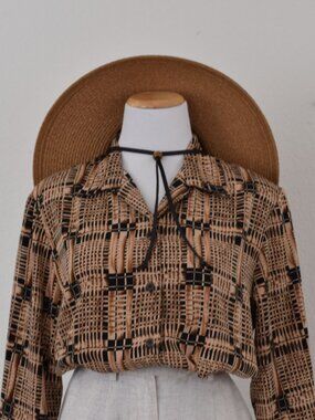 IMPERFECT Vintage 90s Polyester Geometrical shirt | size L